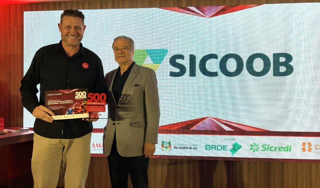 Sicoob SC/RS ocupa 7ª posição entre as 100 maiores empresas de Santa Catarina